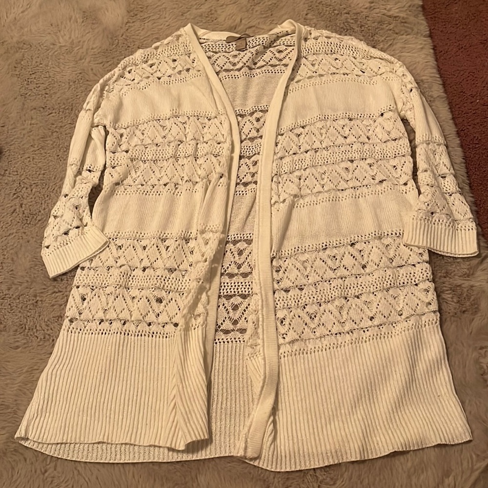 White cardigan